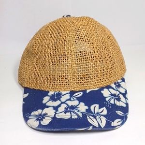 Woven STRAW & Floral Baseball Cap Hat Tropical Weatherproof Brand